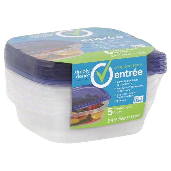 Simply Done 3 18 Cup Snap Store Entree Containers Lids