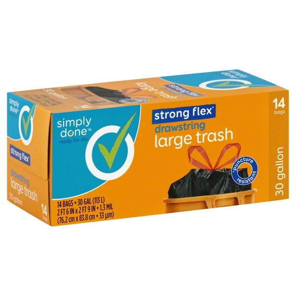 Simply Done Strong Flex Drawstring Large Trash Bags 30Gal HyVee