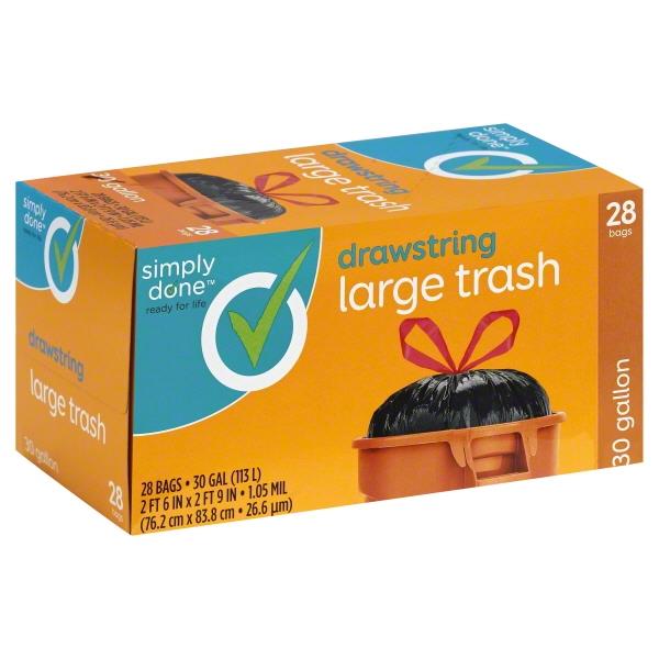 Simply Done Drawstring Large Trash Bags 30Gal HyVee Aisles Online