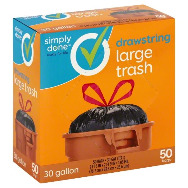 Simply Done Drawstring Large Trash Bags 30Gal HyVee Aisles Online