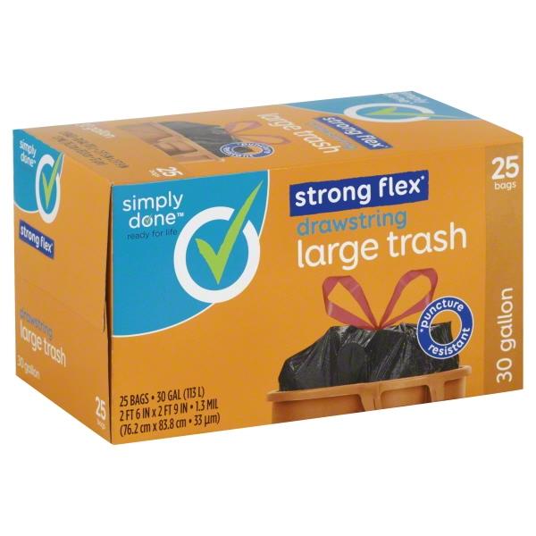 Simply Done Strong Flex Drawstring Large Trash Bags 30Gal HyVee