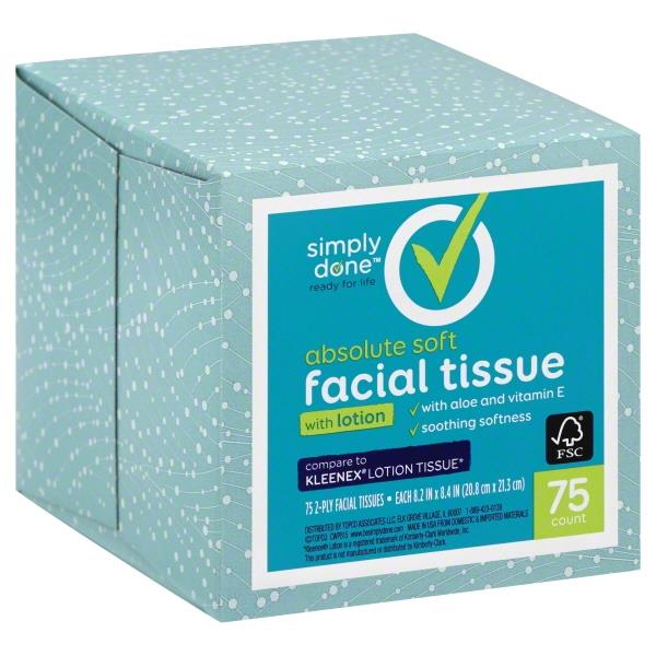 Simply Done Facial Tissue with Lotion | Hy-Vee Aisles Online Grocery ...