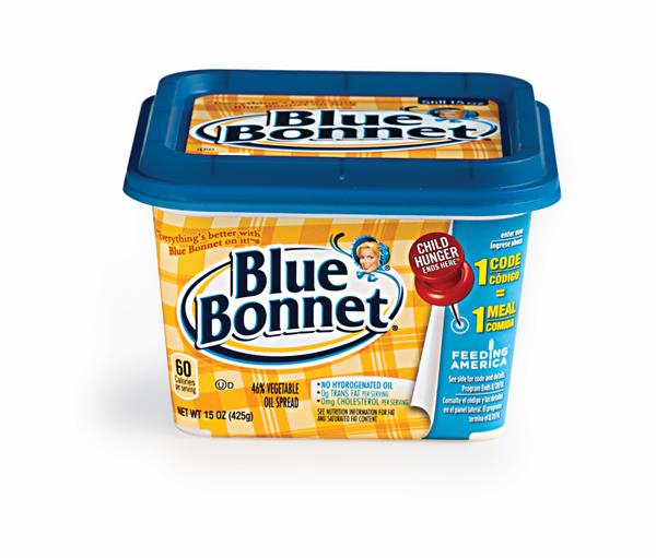 Is blue bonnet butter or margarine Blue Bonnet Quarters is rated out of 5 by 1. Rated 5 out of 5 by brainiac from Better than Butter BB has less trans fat and cholesterol than butter. I use it on my sweet potatoes, and everything else.