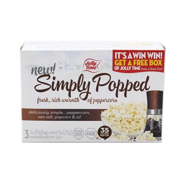 Jolly Time Simply Popped Peppercorn & Sea Salt 3 3 oz. Bags HyVee