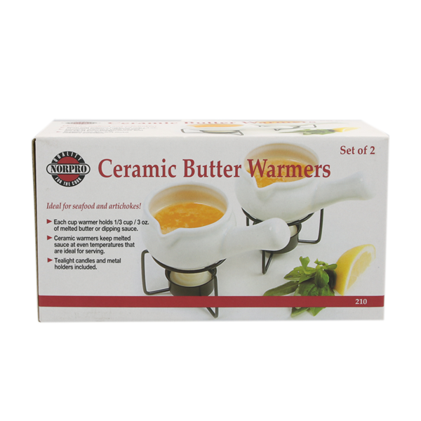 Ceramic Butter Warmers for Seafood, Butter Melter Set of 2