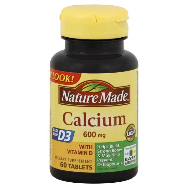 Nature Made Calcium 600mg With Vitamin D Tablets Hy Vee