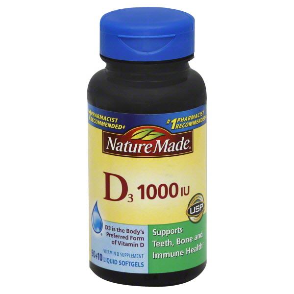 Nature Made Vitamin D3 1000 IU Softgels | Hy-Vee Aisles Online Grocery ...