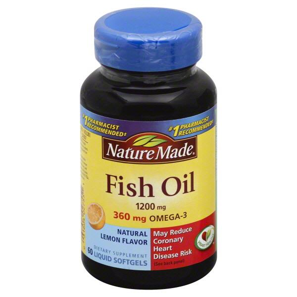 Nature Made Fish Oil Lemon Flavor 1200mg Liquid Softgels HyVee