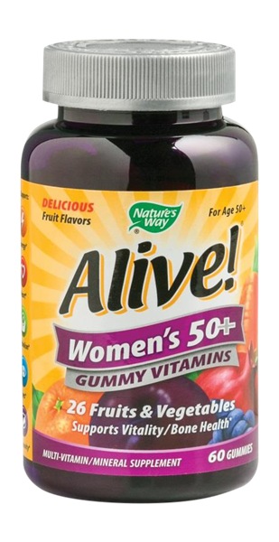 Nature's Way Alive! Women's 50+ Gummy Vitamins Multi-Vitamin/Mineral ...