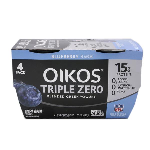 Oikos Triple Zero Blueberry Greek Yogurt 45.3 oz Cups HyVee