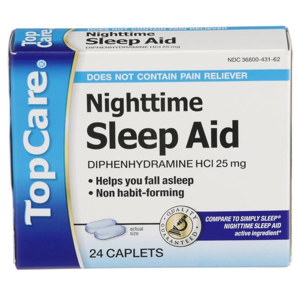 TopCare Nighttime Sleep Aid Caplets HyVee Aisles Online Grocery Shopping