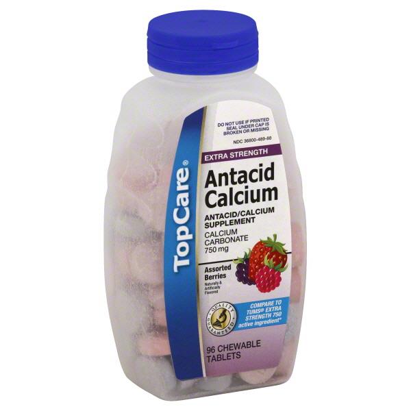 TopCare Extra Strength Antacid Calcium Assorted Berries Chewable ...