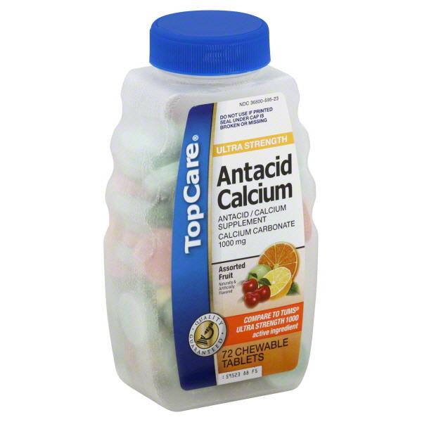 TopCare Ultra Strength Antacid Calcium Assorted Fruit Flavors Chewable ...