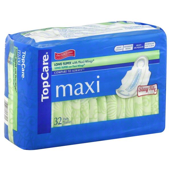 TopCare Maxi Pads Long Super with Flexi Wings HyVee Aisles Online