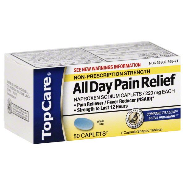 TopCare All Day Pain Relief 220mg Caplets | Hy-Vee Aisles Online ...