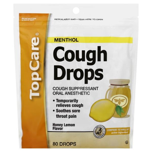 TopCare Menthol Honey Lemon Flavor Cough Drops Hy-Vee.