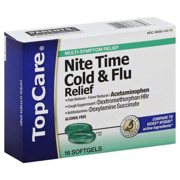 TopCare Nite Time Cold & Flu Relief Softgels HyVee Aisles Online Grocery Shopping