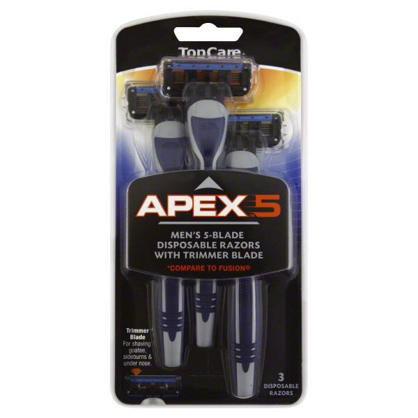 Topcare Apex 5 Disposable Razors With Trimmer Blade Hy Vee