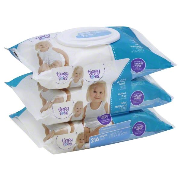 tippy-toes-baby-wipes-fragrance-free-3-72-ct-packs-hy-vee-aisles