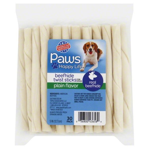 Paws Happy Life 5" Plain Flavor Beefhide Twist Sticks HyVee Aisles Online Grocery Shopping