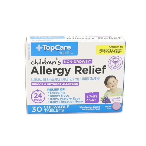 Top Care Health Children's NonDrowsy Allergy Relief Grape Chewable Tablets HyVee Aisles