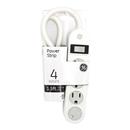 GE Power Strip 4 Outlets White 1.5 ft Cord