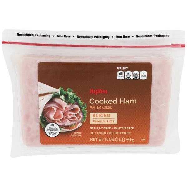 HyVee 96 Fat Free Sliced Cooked Ham Family Size HyVee Aisles
