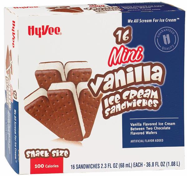 HyVee Mini Vanilla Ice Cream Sandwiches 16Pk HyVee Aisles Online