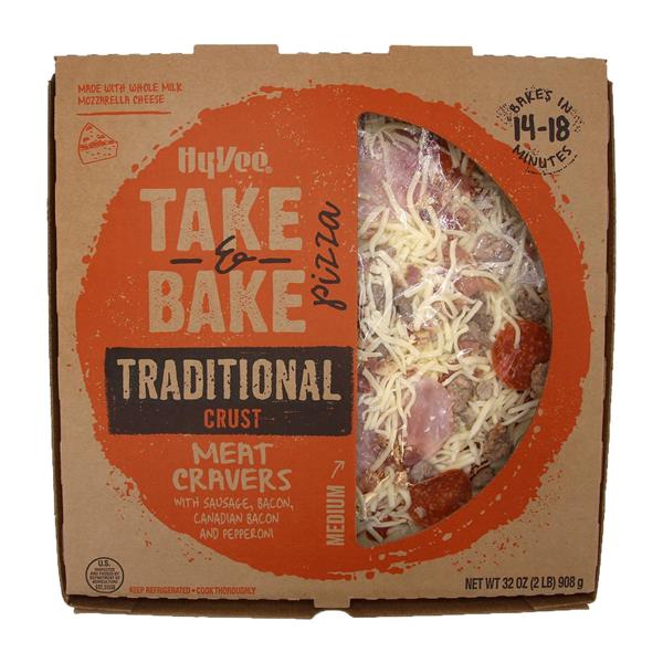 HyVee Take & Bake Meat Cravers Medium Traditional Crust Pizza HyVee