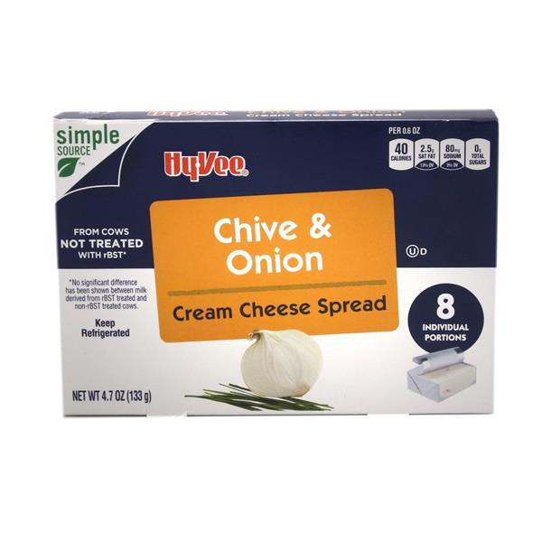 HyVee Chive & Onion Cream Cheese Spread 8 Individual Portions HyVee
