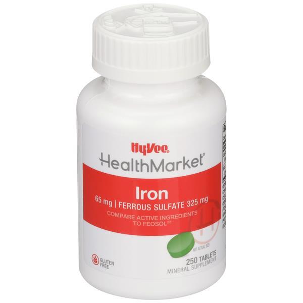 Hy-Vee HealthMarket Iron Dietary Supplement 65mg Tablets