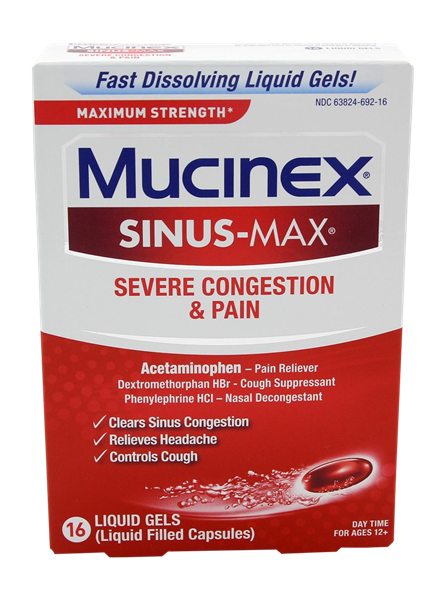 Mucinex Sinus-Max Severe Congestion & Pain Liquid Gels | Hy-Vee Aisles ...