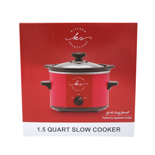 Kitchen Selectives 1.5Qt Slow Cooker, Red