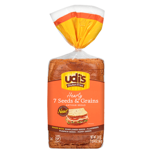 Udi S Gluten Free Hearty 7 Seeds Grains Artisan Bread Hy Vee Aisles Online Grocery Shopping