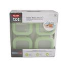 OXO Tot Glass Baby Blocks Freezer Storage Containers with Tray, Green, 4 oz