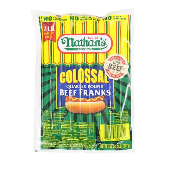 Nathan's Colossal Quarter Pound Beef Franks HyVee Aisles Online Grocery Shopping