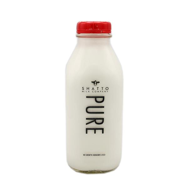 Shatto Milk Company Whole White Milk, Glass Bottle, 32 fl oz