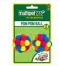 Multipet Pom Pom Ball with Rattle, Assorted Colors