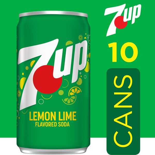 7UP Lemon Lime Soda, Mini Cans, 10 Pack | Hy-Vee Aisles Online