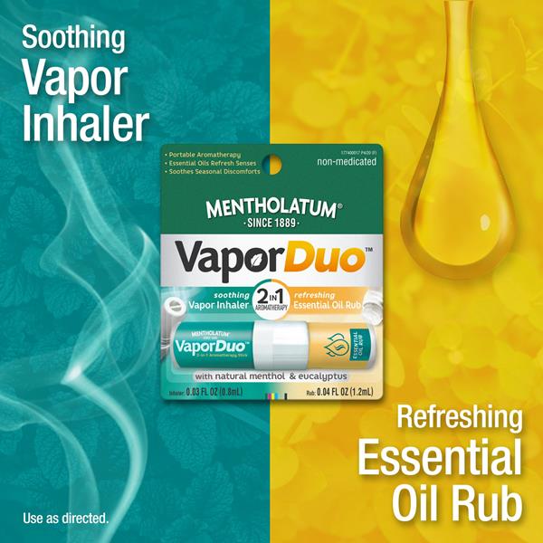 Mentholatum Vapor Duo, Nasal Vapor Inhaler, Essential Oil Rub, 2-In-1  Aromatherapy Stick | Hy-Vee Aisles Online Grocery Shopping