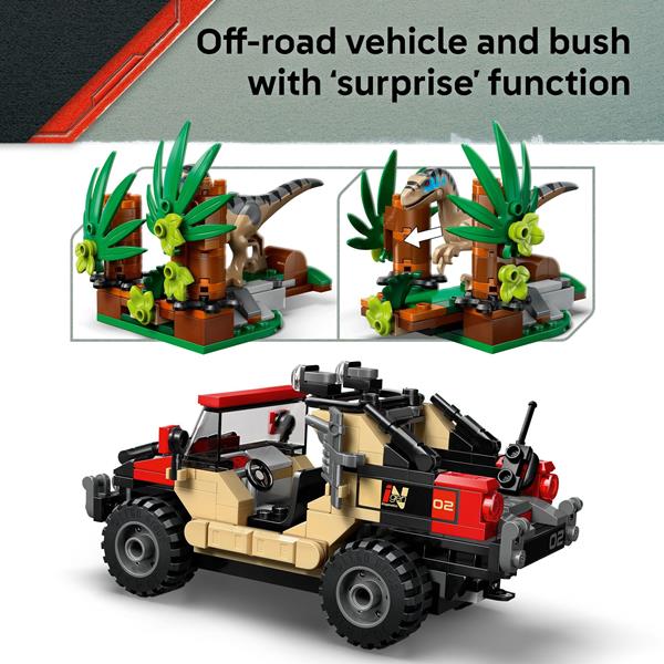 LEGO Jurassic World Raptor Off-Road Escape 76972, 285 Pieces, 6+