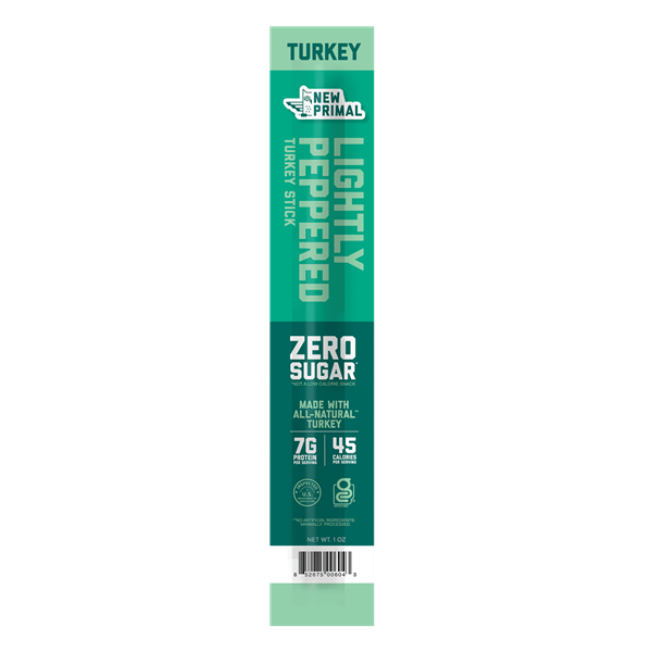New Primal Lightly Peppered Turkey Meat Stick All Natural Turkey