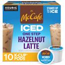 McCafé ICED One Step Hazelnut Latte, Keurig Single Serve K-Cup Pods, 10 Count