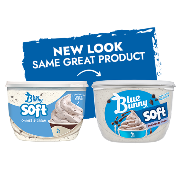 Blue Bunny Soft Cookies and Cream Frozen Dairy Dessert, 46 fl oz