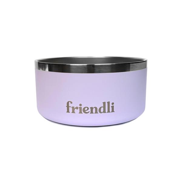 Friendli Lilac Stainless Steel Double Wall Dog Bowl, 32oz | Hy-Vee