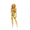 Barbie Fashionistas Doll #222, Petite With Blonde Wavy Hair, Golden Jumpsuit, 65th Anniversary