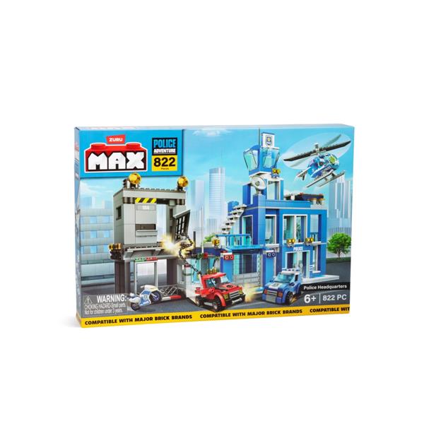 Zuru Max City Police Headquarters Brick Box Playset, 822 Pc, 6+