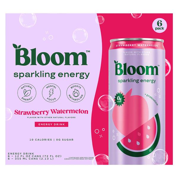 Bloom Sparkling Energy Drink, Strawberry Watermelon, 6Pk | Hy-Vee ...