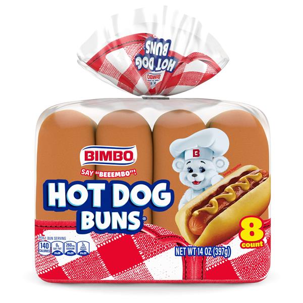 Bimbo White Hot Dog Buns, 8 count | Hy-Vee Aisles Online Grocery