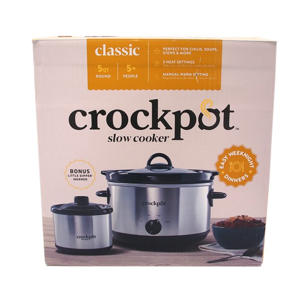 Crock-Pot 5 Quart Manual Slow Cooker with Little Dipper Warmer for